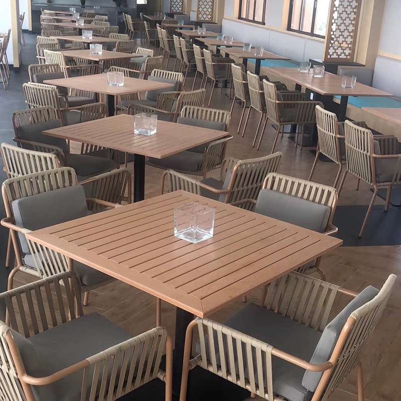 北欧户外艺术庭院露天花园室外高端绳编咖啡店椅子阳台休闲餐桌椅