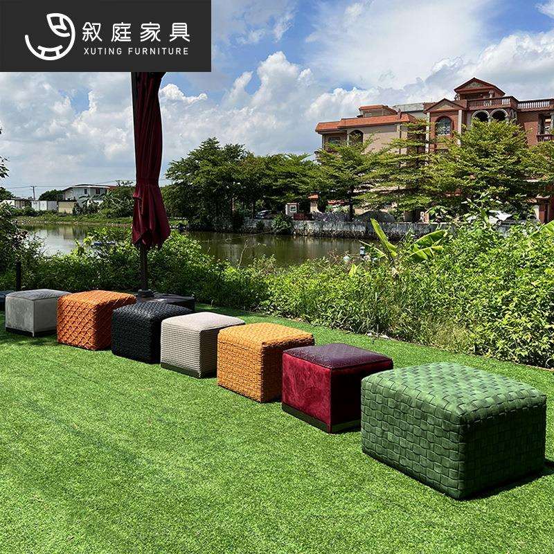 布艺小凳子家用矮凳脚踏圆凳简约客厅沙发茶几凳创意墩子实木内胆