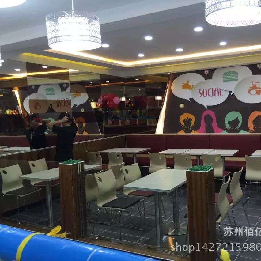 厂家直供汉堡店西餐店快餐桌椅快餐店沙发奶茶店咖啡厅卡座供应