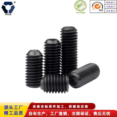 M3x3→3x12黑色防锈机米螺丝304不锈钢盐雾达克罗紧定螺丝DIN916