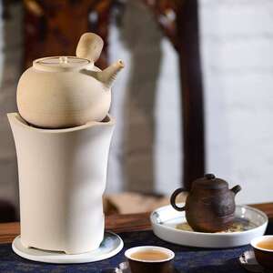 Ψ茶器纯手工素心白泥风炉烧炭煮茶炉家用烧水炉潮州工夫茶新品