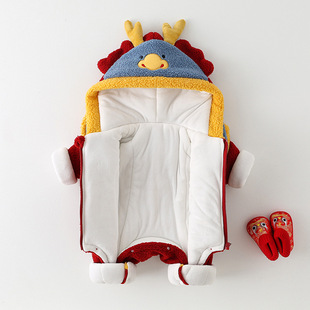 2025新款宝宝满月服冬百日宴衣服婴儿拜年过年周岁礼服红色秋