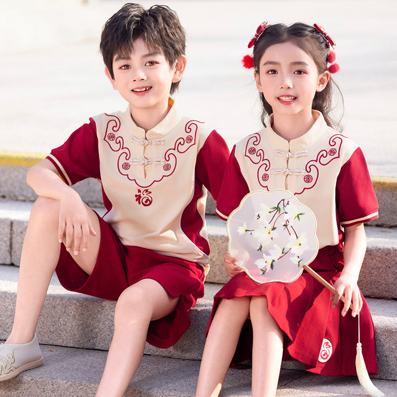 2026新款六一儿童古装汉服演出服大班毕业国学服小学生三字经诗歌