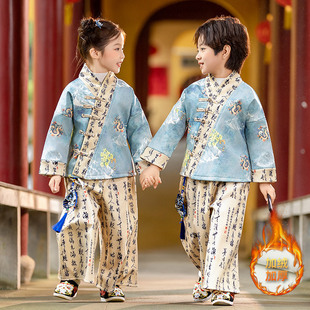 2025新款龙凤胎男女童中国风拜年服兄妹姐弟秋冬唐装加绒汉服