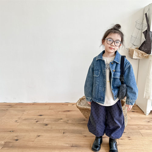 2025新款童装儿童秋装韩版加绒牛仔外套女童衣服上衣男童开衫