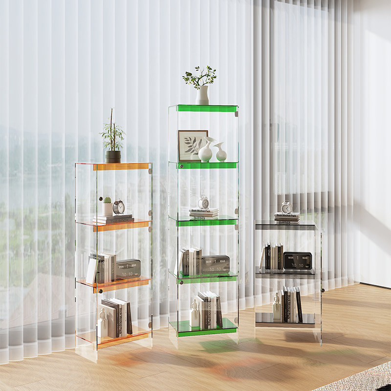 亚克力置物架书架轻奢家用透明书柜子简约落地手办架收纳书架带门,住宅家具,家用陈列柜,淘宝优惠券,粉丝福利购,淘宝优惠卷