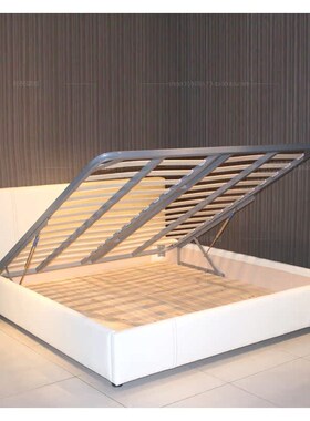 简约皮床订制 带床箱软床 黑色皮艺床 双人床 1500*2000床垫加床