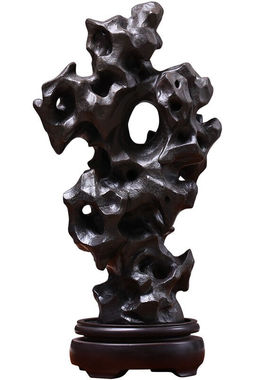 朴记新中式禅意陶瓷太湖石假山艺术品摆件家居办公桌博古架室内电