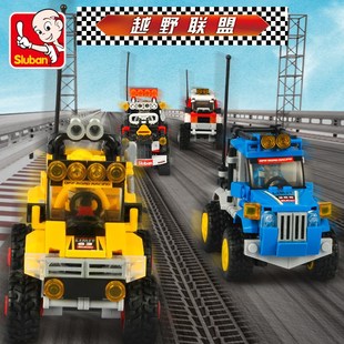 CITY城市系列拼装 四合一巨轮越野赛车模型奔驰男孩拼插积木玩具