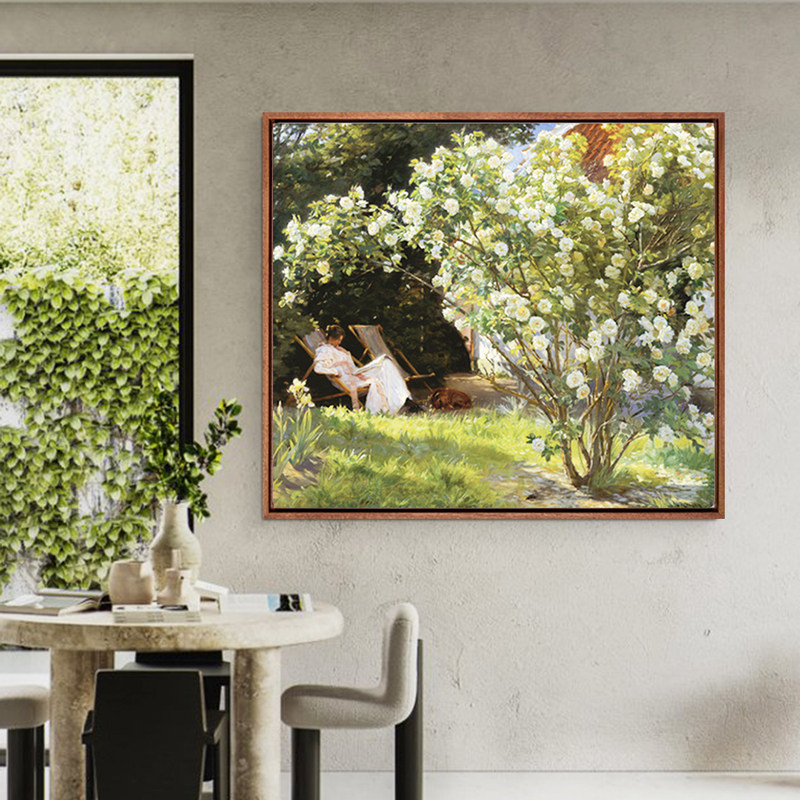索伦柯罗耶 玫瑰 现代餐厅玄关装饰画卧室书房鲜花名画复刻挂画