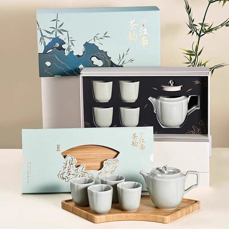 茶韵江南茶具套装1壶4杯中式茶室书房茶礼盒中秋商务送礼