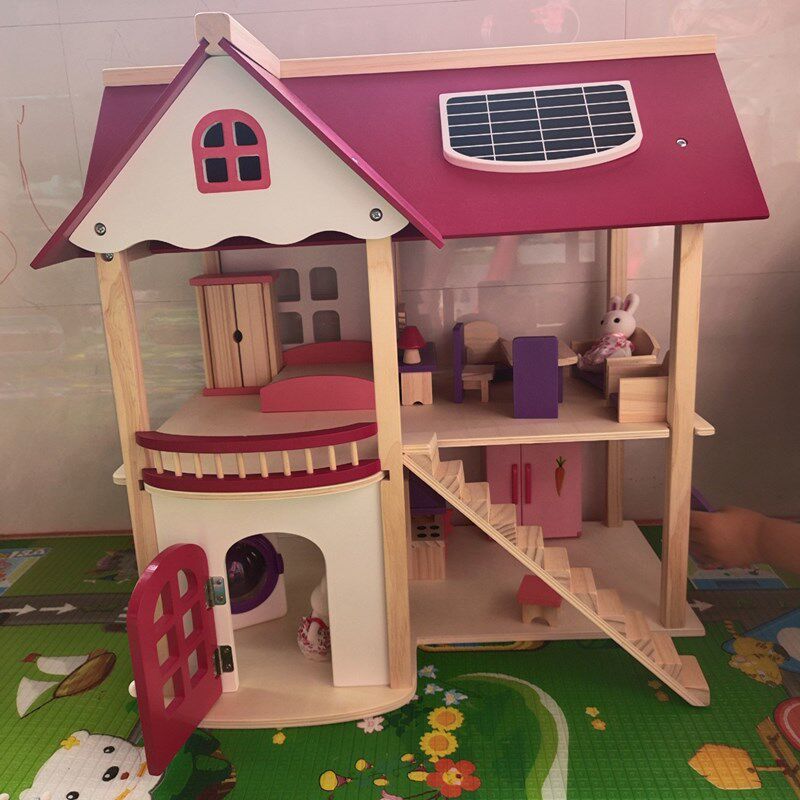 公主玩具房子娃娃家木质小屋宝宝过家家玩具diy益智木制玩具屋