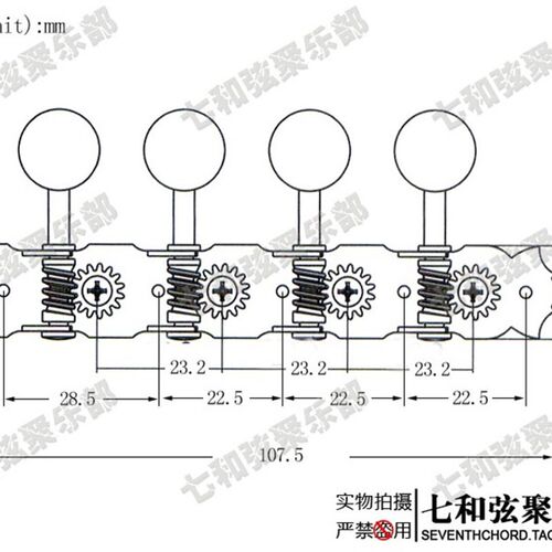 Mandolin 曼陀铃弦钮4四联曼陀铃琴弦钮扭弦准旋钮上卷弦器金色