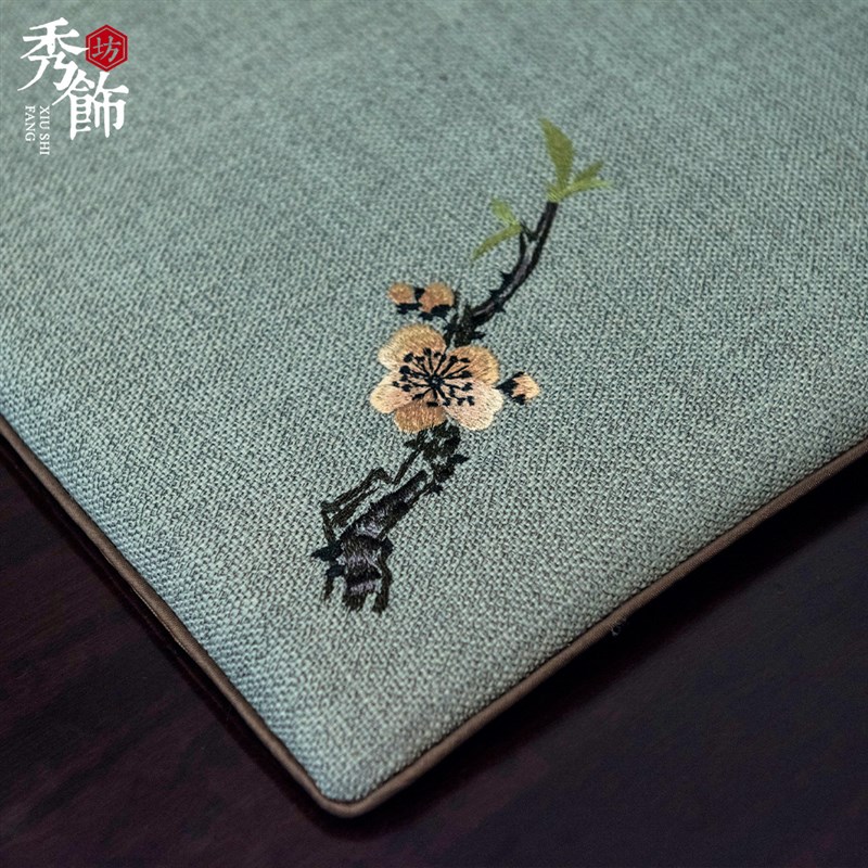 中式椅垫红木沙发坐垫子绣茶木家具圈椅太师椅实椅餐椅座垫刺定做