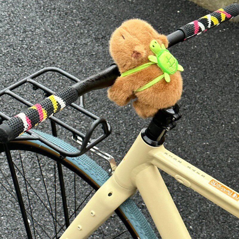 卡皮巴拉自行车装饰玩偶公仔山地公路车小配饰骑行车把车架挂件