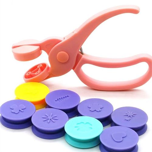 儿童益智玩具手工剪刀压花创意DIY纸张印花套装可更换剪刀压花器