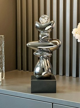 高级感艺术摆件办公室博古架客厅玄关酒柜