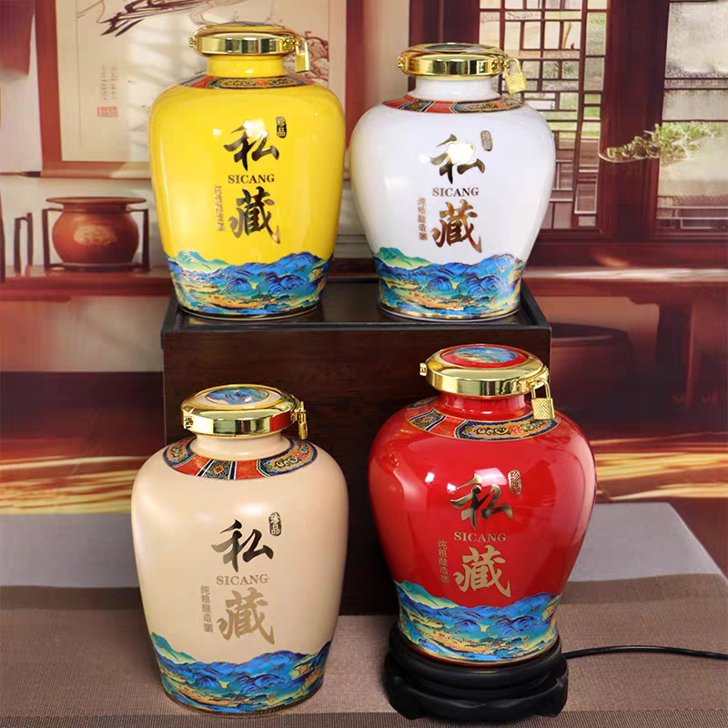 热卖款景德镇陶瓷酒坛5斤家用密封私藏空酒瓶泡酒存酒专用窖藏