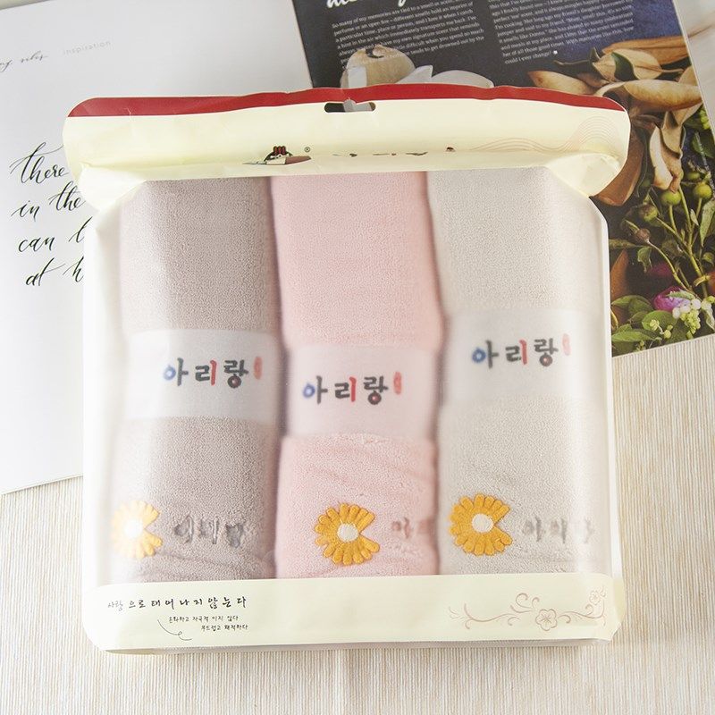 阿里郎小雏菊洗脸洗澡柔软毛巾不掉毛珊瑚绒吸水加厚家用干发毛巾