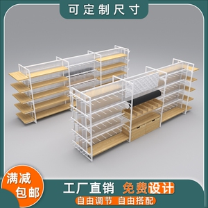 优品饰品店货架双面中岛架矮柜中低柜展示架文具店三元店货架展柜