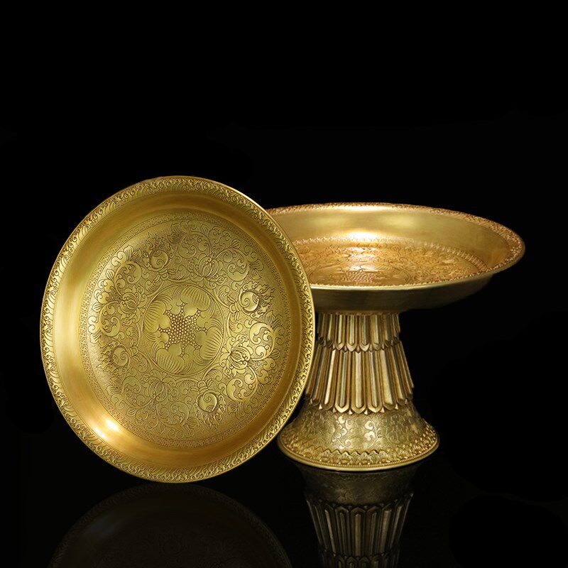 藏密坊 慧宝黄铜多用款托盘曼扎水果糕点供盘 果碟茶托盘家用摆件,家居饰品,桌面摆件,淘宝优惠券,粉丝福利购,淘宝优惠卷
