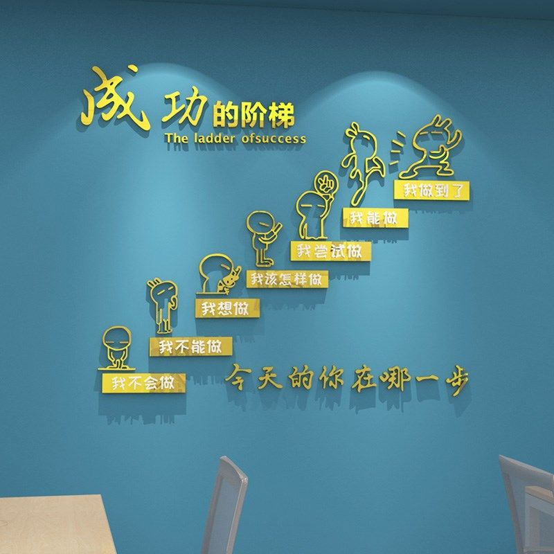 创意励志激励贴纸自粘学校班级教室墙面装饰公司企业3d立体墙贴