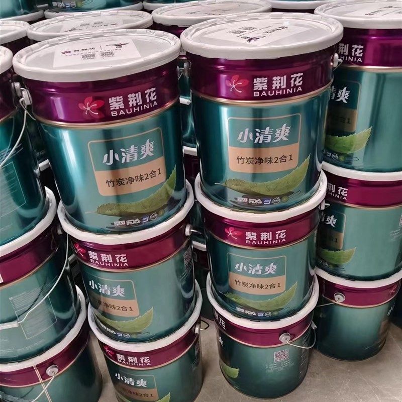 紫荆花漆乳胶漆小清爽竹炭净味2合1墙面漆室内家用环保涂料大桶