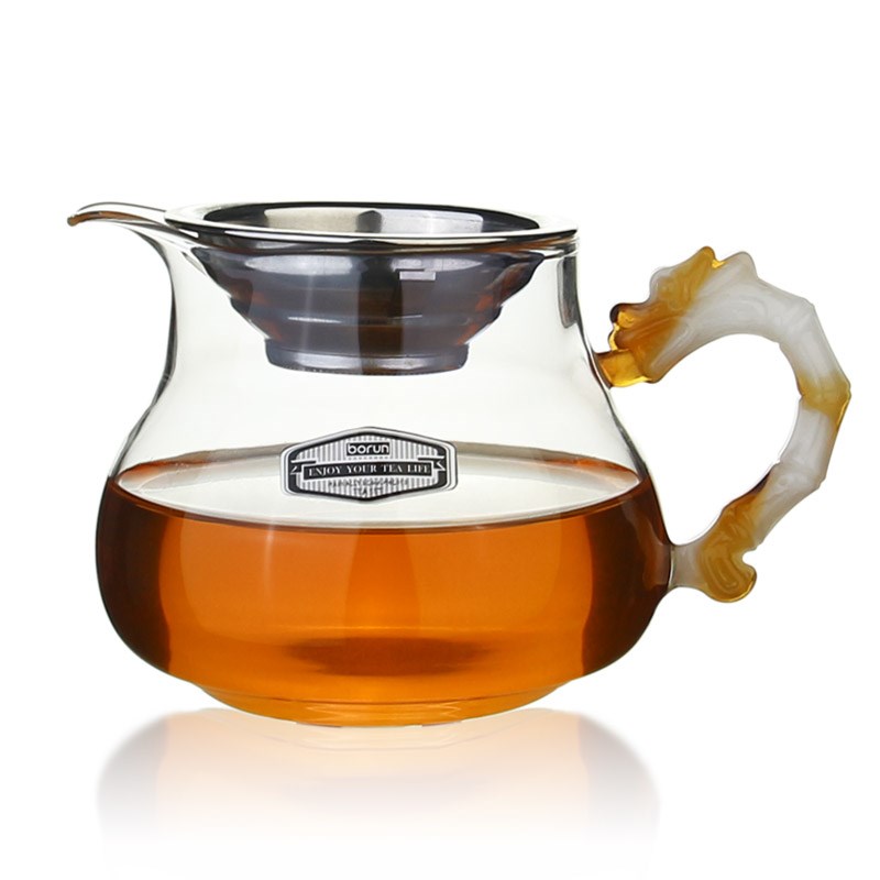 玻润耐热玻璃公道杯茶滤套装一体加厚防烫双层公杯茶漏茶具分茶器图片