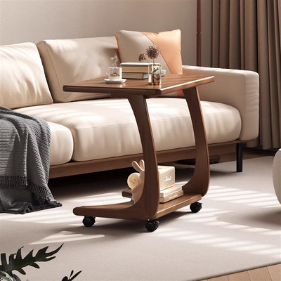 实木沙发边几可移动床头桌子带轮侧边柜家用客厅小户型极简小茶几