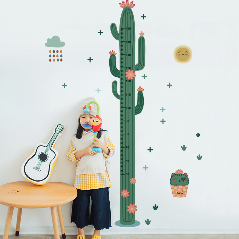 仙人掌身高墙贴儿童房墙面装饰宝宝身高测量仪尺家用卡通身高贴纸,家居饰品,身高贴,淘宝优惠券,粉丝福利购,淘宝优惠卷