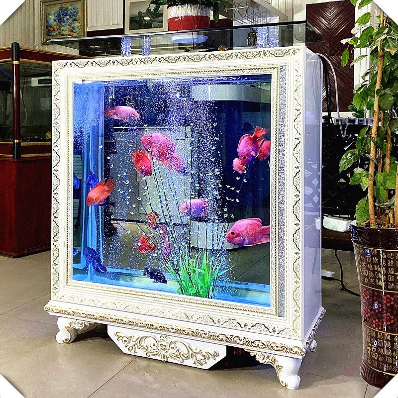 长方形连体欧式屏风底柜生态鱼缸水族箱中型大型底部过滤玻璃,宠物/宠物食品及用品,桌面缸,淘宝优惠券,粉丝福利购,淘宝优惠卷