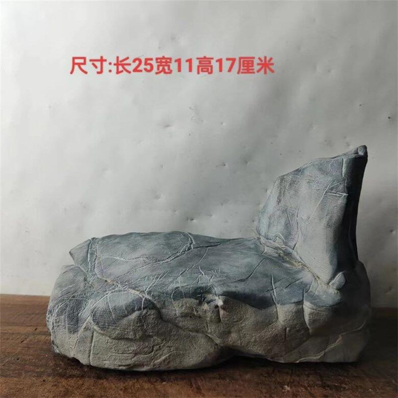 天然原石灵璧石盆景石 鱼缸造景龟纹石根抱石 花盆造景 盆景石料