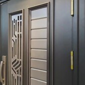 2021新款 入户大门通风推拉门中门甲级防盗家用透气窗安全门 韩式