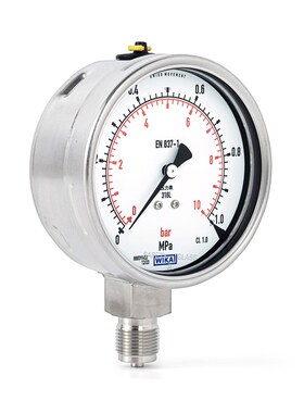 全不锈钢压力表232.50.100径向G1/2波登管1.0级316L真空