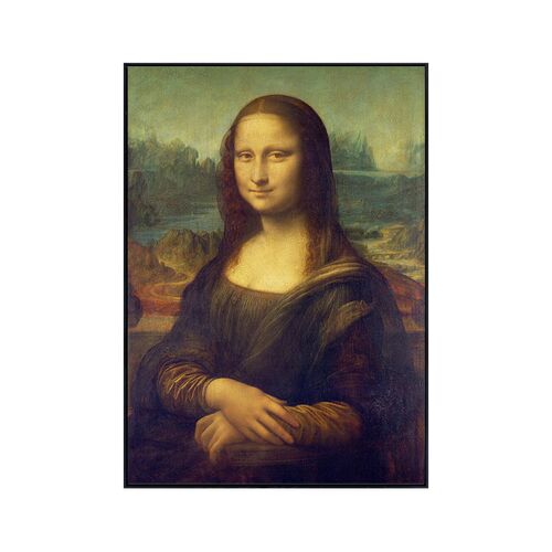 达芬奇名画蒙娜丽莎的微笑装饰画客餐厅复古壁画玄关酒店走廊挂画