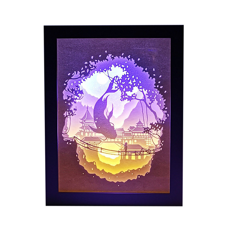 【成品友情类】光影纸雕灯diy材料包手工3D立体纸刻剪纸叠影台灯