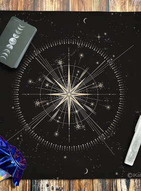 黑色绒布方布约特塔罗牌桌布背牌布桌游推景布简韦星空布来图定制