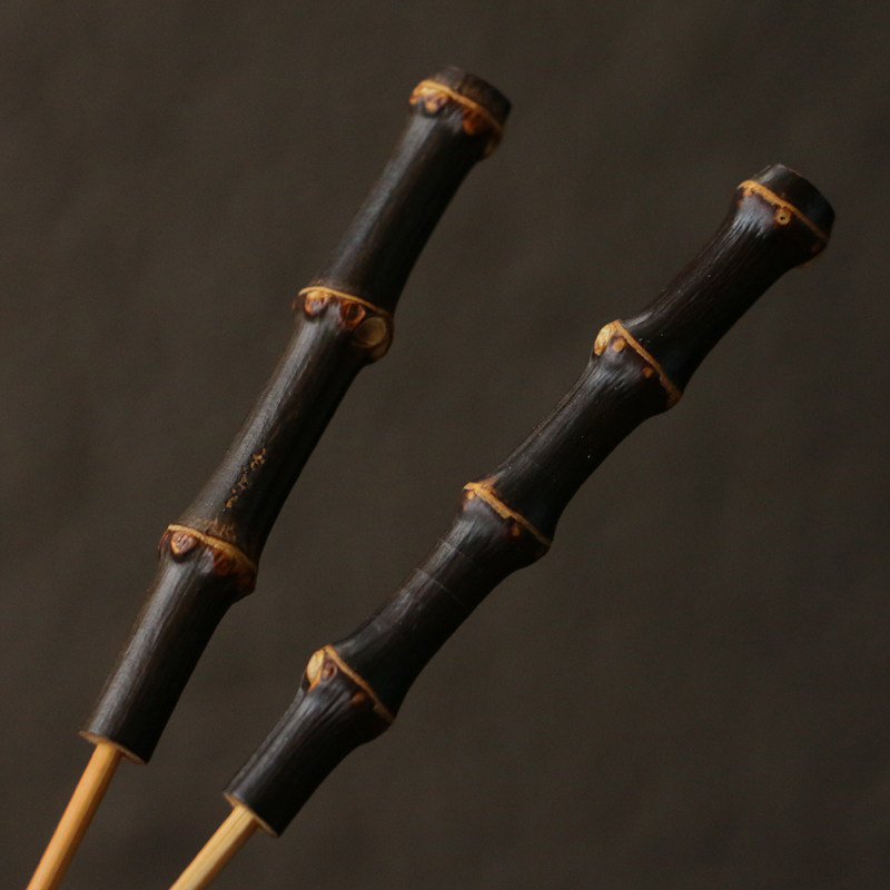 天然紫竹鞭老料纯手工精工竹制竹制挖耳勺掏耳勺把件把玩竹器
