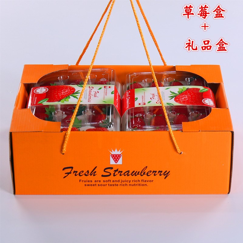 草莓盒子一次性透明塑料精品水果包装盒15粒分格快递打包礼品盒