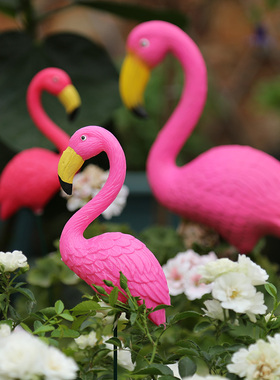 花园装饰 庭院布置草坪橱窗装饰道具摆设仿真动物火烈鸟装饰摆件