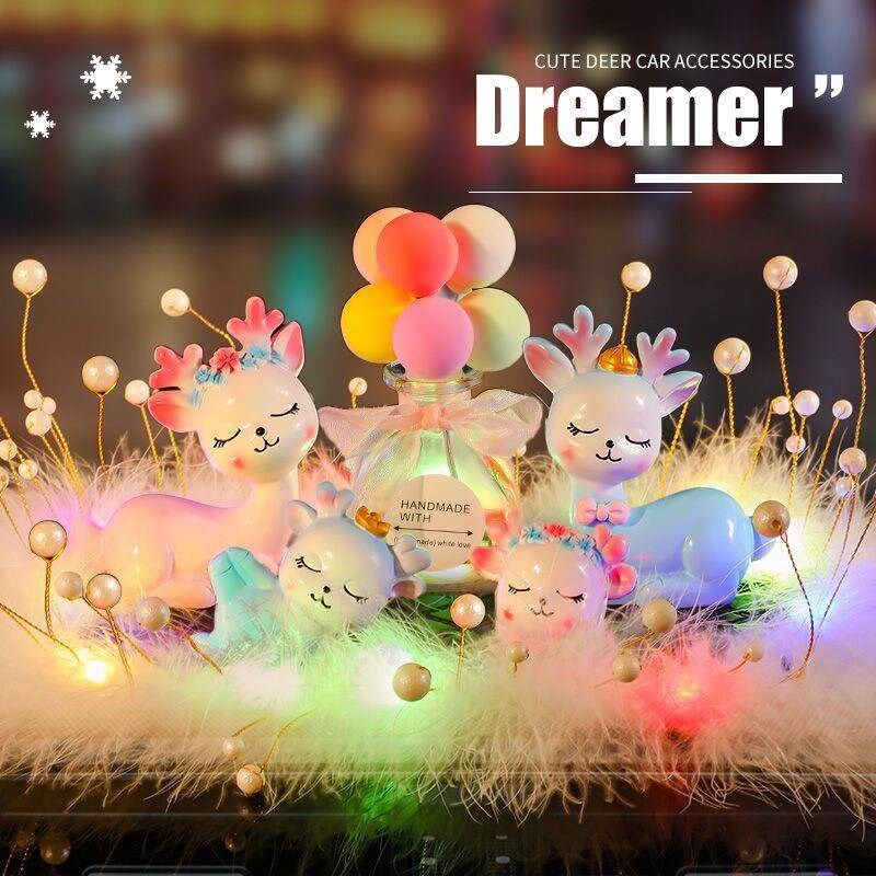 车载摆件车内香水香薰摆件可爱超萌一鹿平安鹿汽车中控台装饰用品