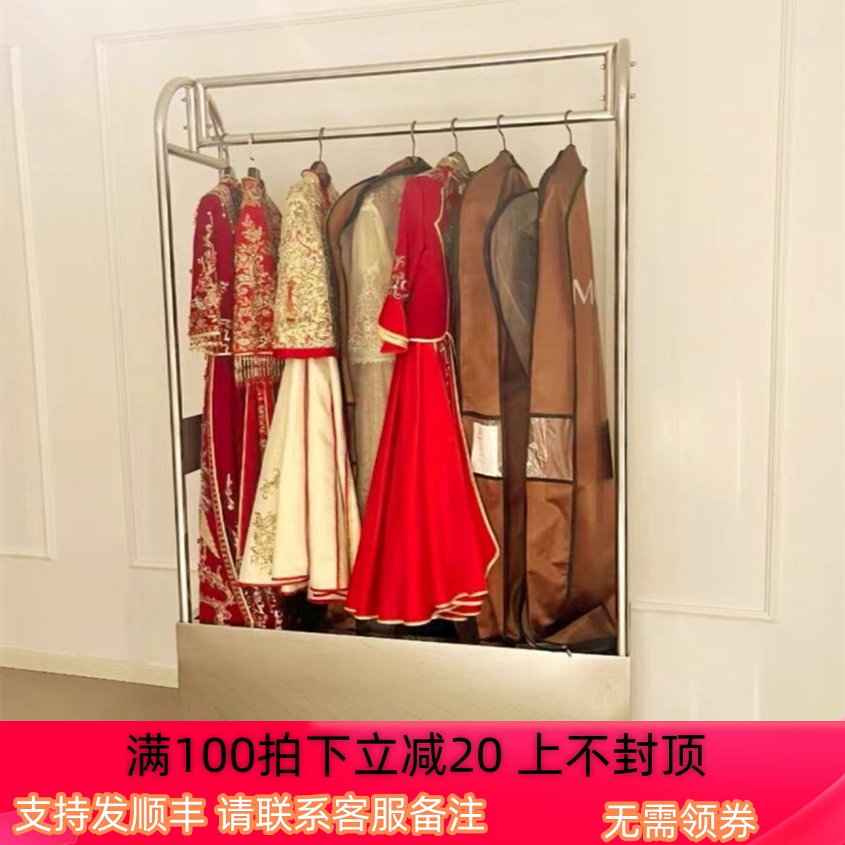 婚纱店车推车礼服展示架落地移动平板摄影试纱架静音轮加厚挂衣车