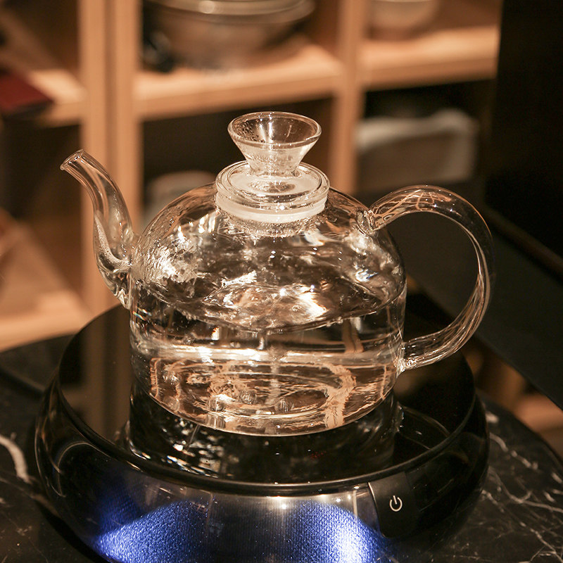 一九茶舍手工耐热玻璃煮水煮茶壶烧水玻璃壶600ml黑晶炉专用泡茶