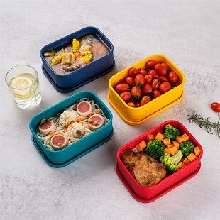 700ML 12CM饭盒上班族便携带盖保鲜碗硅胶碗微波炉加热专用便当