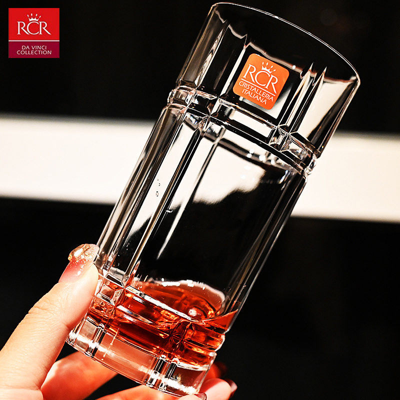 意大利RCR水晶高玻璃杯牛奶耐热泡茶杯果汁饮料绿茶杯水杯子套装