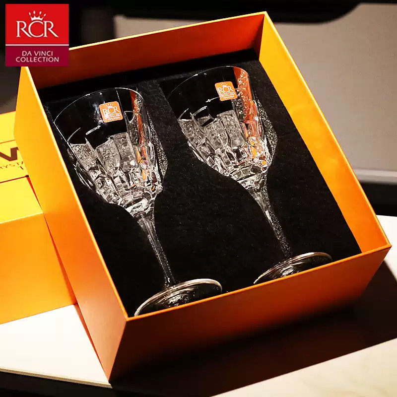 意大利RCR进口水晶玻璃高脚杯复古红酒杯子家用套装白葡萄酒杯子