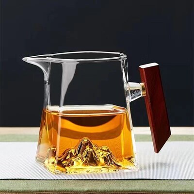 耐热玻璃公道杯茶水分离过滤网透明公杯泡茶海加厚功夫茶具分茶器