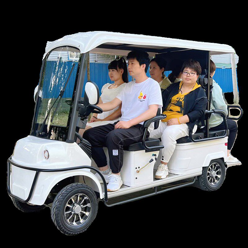 小巴士电动四轮6座六座旅游景区观光家用售楼处看房带棚电瓶车