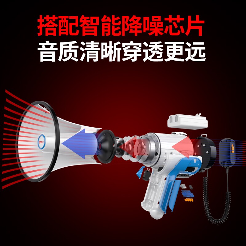 手持扩音W喊话器100器大功率广告防疫插传宣卡录音摆地摊叫卖器