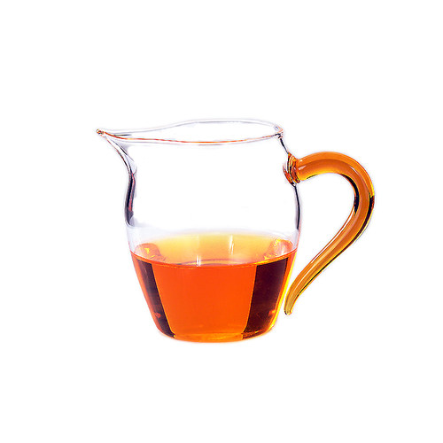 耐热企鹅公道杯玻璃透明加厚功夫彩把手公杯ml茶漏套装茶海小茶杯